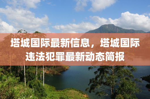 塔城国际最新信息，塔城国际违法犯罪最新动态简报