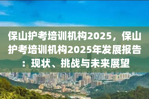保山护考培训机构2025，保山护考培训机构2025年发展报告：现状、挑战与未来展望