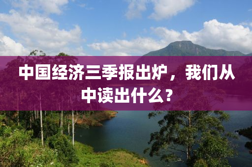 中国经济三季报出炉，我们从中读出什么？