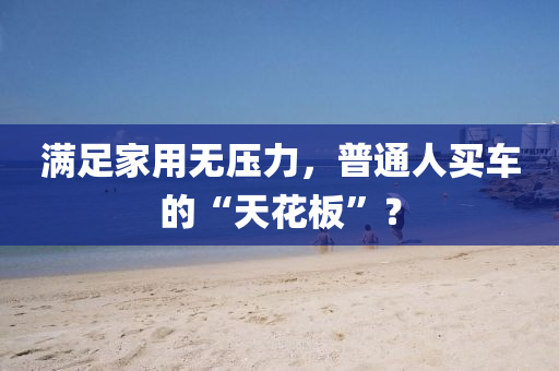 满足家用无压力，普通人买车的“天花板”？
