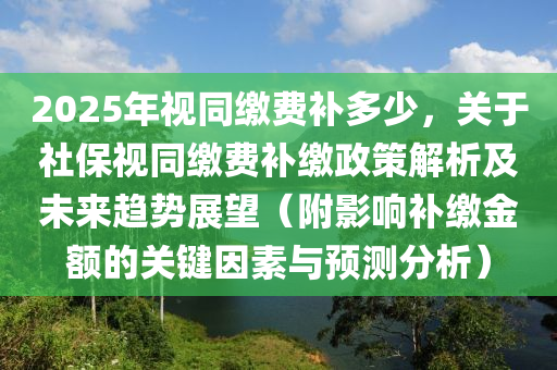 2025年视同缴费补多少，关于社保视同缴费补缴政策解析及未来趋势展望（附影响补缴金额的关键因素与预测分析）