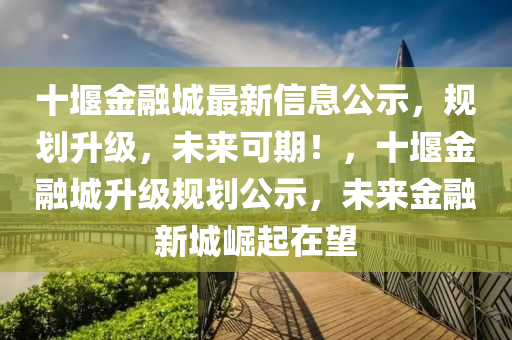 十堰金融城最新信息公示，规划升级，未来可期！，十堰金融城升级规划公示，未来金融新城崛起在望