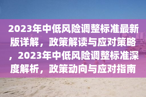 2023年中低风险调整标准最新版详解，政策解读与应对策略，2023年中低风险调整标准深度解析，政策动向与应对指南