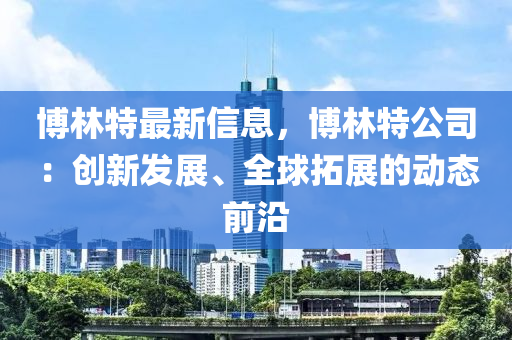 博林特最新信息，博林特公司：创新发展、全球拓展的动态前沿