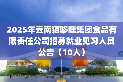 2025年云南猫哆哩集团食品有限责任公司招募就业见习人员公告（10人）