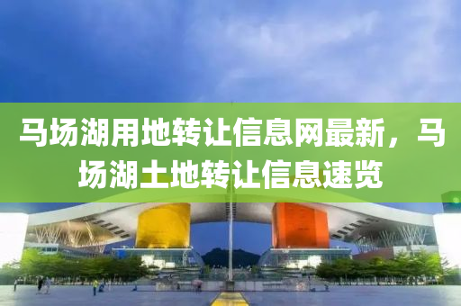 马场湖用地转让信息网最新，马场湖土地转让信息速览