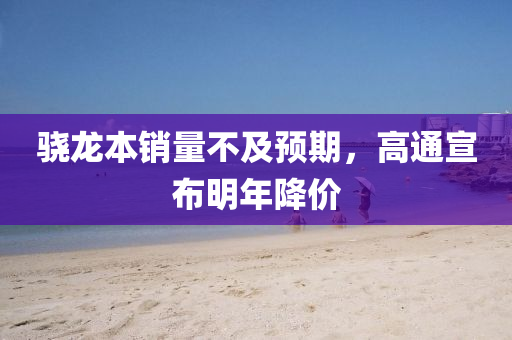 骁龙本销量不及预期，高通宣布明年降价