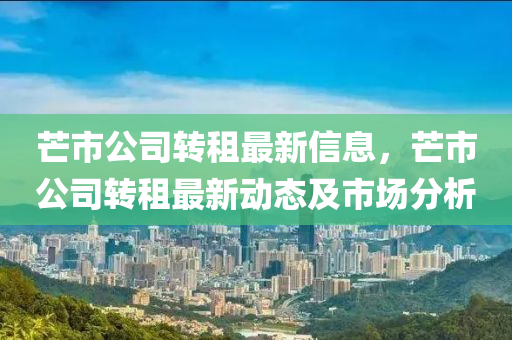芒市公司转租最新信息，芒市公司转租最新动态及市场分析