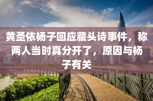 黄圣依杨子回应藏头诗事件，称两人当时真分开了，原因与杨子有关