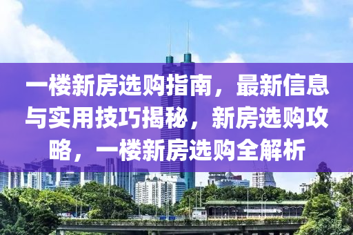 一楼新房选购指南，最新信息与实用技巧揭秘，新房选购攻略，一楼新房选购全解析