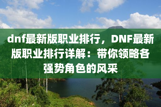 dnf最新版职业排行，DNF最新版职业排行详解：带你领略各强势角色的风采