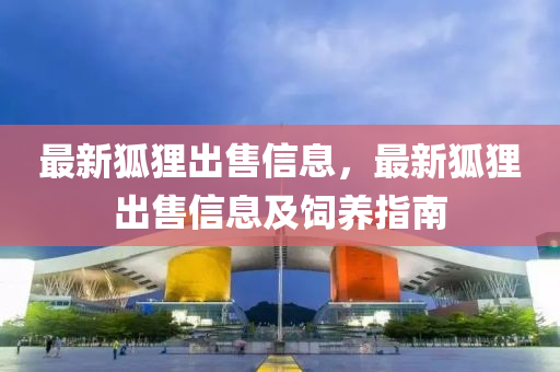 最新狐狸出售信息，最新狐狸出售信息及饲养指南