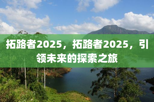 拓路者2025，拓路者2025，引领未来的探索之旅