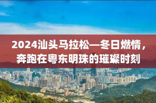 2024汕头马拉松—冬日燃情，奔跑在粤东明珠的璀璨时刻