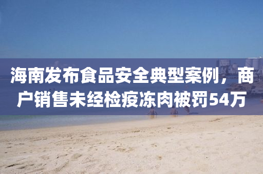 海南发布食品安全典型案例，商户销售未经检疫冻肉被罚54万