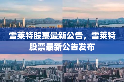 雪莱特股票最新公告，雪莱特股票最新公告发布