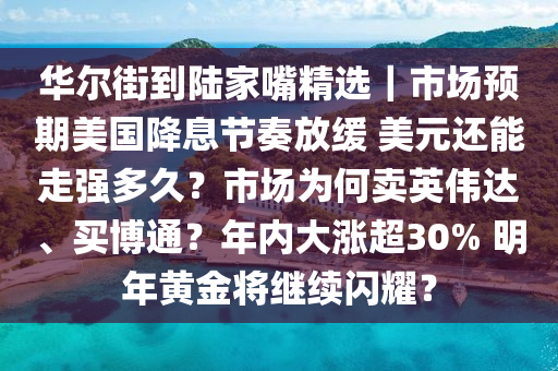 华尔街到陆家嘴精选｜市场预期美国降息节奏放缓 美元还能走强多久？市场为何卖英伟达、买博通？年内大涨超30% 明年黄金将继续闪耀？