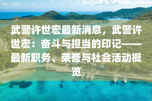 武警许世宏最新消息，武警许世宏：奋斗与担当的印记——最新职务、荣誉与社会活动概览