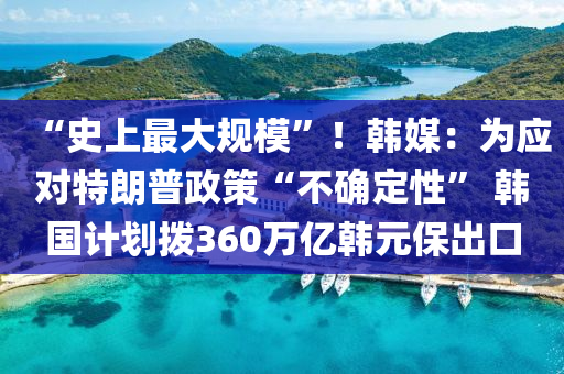 “史上最大规模”！韩媒：为应对特朗普政策“不确定性” 韩国计划拨360万亿韩元保出口