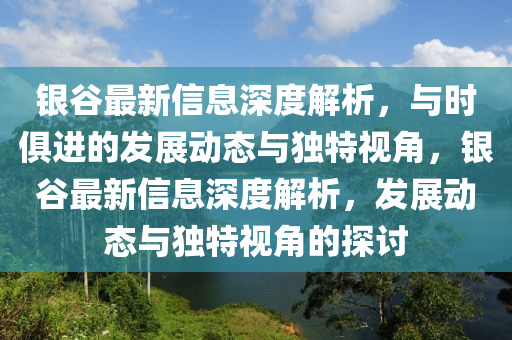 银谷最新信息深度解析，与时俱进的发展动态与独特视角，银谷最新信息深度解析，发展动态与独特视角的探讨