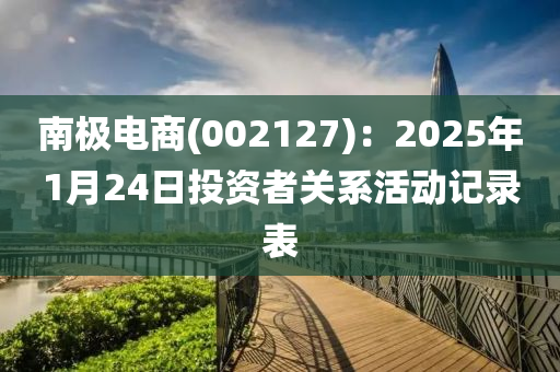 南极电商(002127)：2025年1月24日投资者关系活动记录表
