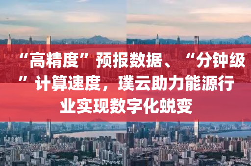 “高精度”预报数据、“分钟级”计算速度，璞云助力能源行业实现数字化蜕变