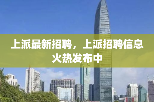 上派最新招聘，上派招聘信息火热发布中
