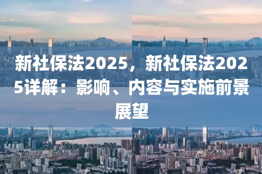 新社保法2025，新社保法2025详解：影响、内容与实施前景展望