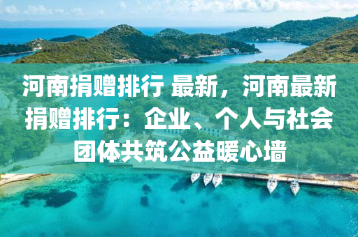 河南捐赠排行 最新，河南最新捐赠排行：企业、个人与社会团体共筑公益暖心墙