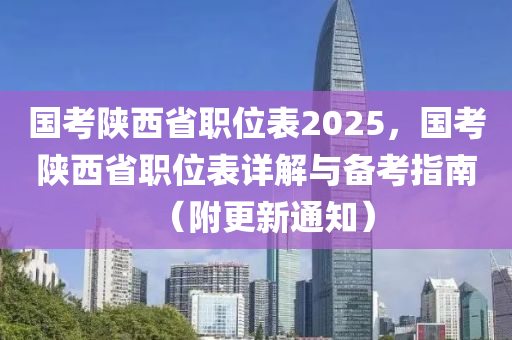国考陕西省职位表2025，国考陕西省职位表详解与备考指南（附更新通知）