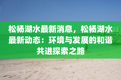 松杨湖水最新消息，松杨湖水最新动态：环境与发展的和谐共进探索之路