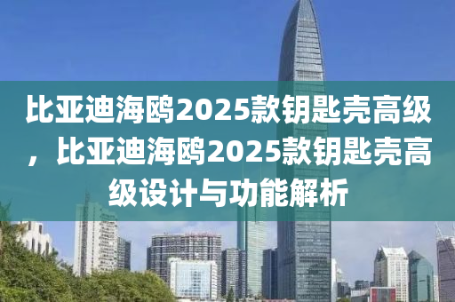 比亚迪海鸥2025款钥匙壳高级，比亚迪海鸥2025款钥匙壳高级设计与功能解析
