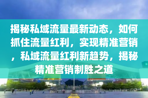 揭秘私域流量最新动态，如何抓住流量红利，实现精准营销，私域流量红利新趋势，揭秘精准营销制胜之道