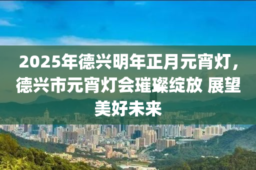 2025年德兴明年正月元宵灯，德兴市元宵灯会璀璨绽放 展望美好未来