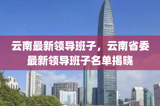 云南最新领导班子，云南省委最新领导班子名单揭晓