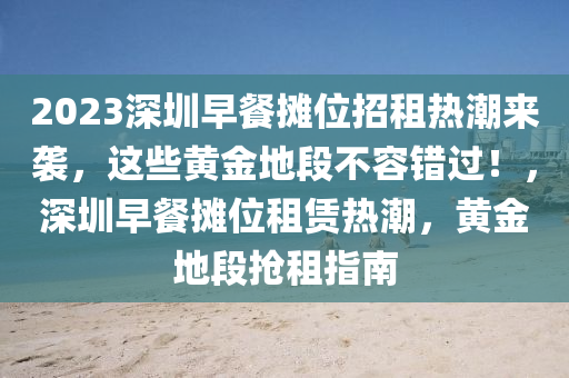 2023深圳早餐摊位招租热潮来袭，这些黄金地段不容错过！，深圳早餐摊位租赁热潮，黄金地段抢租指南