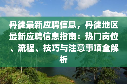 丹徒最新应聘信息，丹徒地区最新应聘信息指南：热门岗位、流程、技巧与注意事项全解析