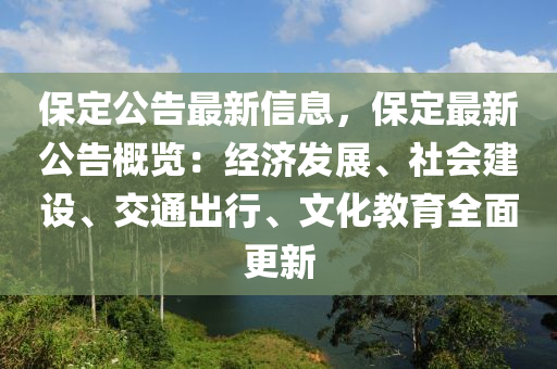 保定公告最新信息，保定最新公告概览：经济发展、社会建设、交通出行、文化教育全面更新