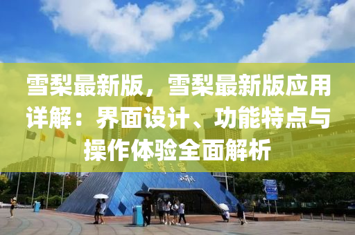 雪梨最新版，雪梨最新版应用详解：界面设计、功能特点与操作体验全面解析