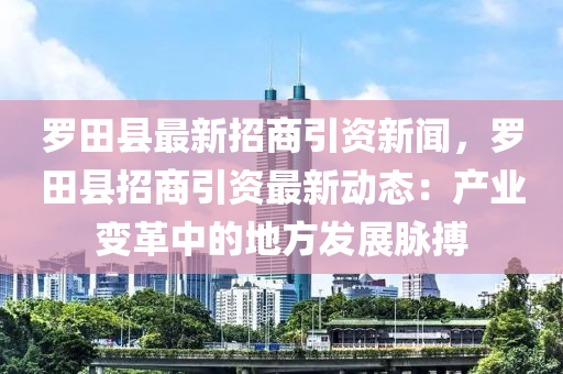 罗田县最新招商引资新闻，罗田县招商引资最新动态：产业变革中的地方发展脉搏
