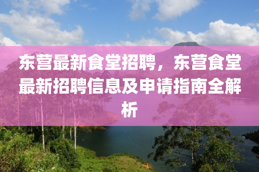 东营最新食堂招聘，东营食堂最新招聘信息及申请指南全解析