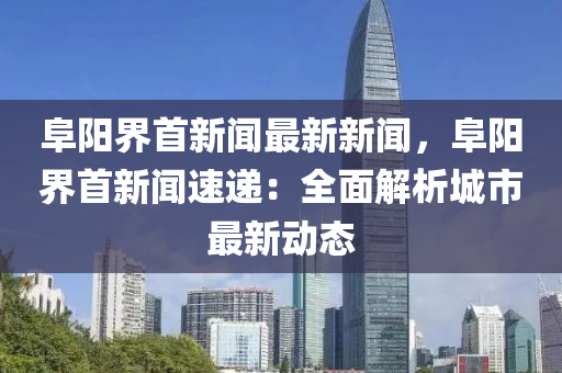 阜阳界首新闻最新新闻，阜阳界首新闻速递：全面解析城市最新动态