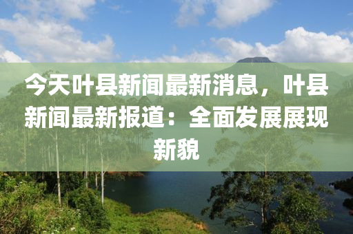 今天叶县新闻最新消息，叶县新闻最新报道：全面发展展现新貌