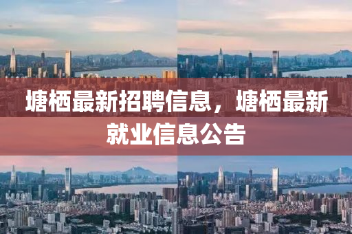 塘栖最新招聘信息，塘栖最新就业信息公告