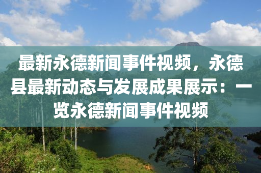 最新永德新闻事件视频，永德县最新动态与发展成果展示：一览永德新闻事件视频