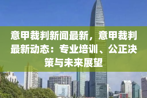 意甲裁判新闻最新，意甲裁判最新动态：专业培训、公正决策与未来展望