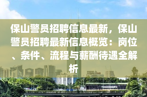 保山警员招聘信息最新，保山警员招聘最新信息概览：岗位、条件、流程与薪酬待遇全解析