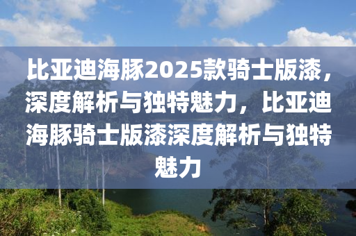 比亚迪海豚2025款骑士版漆，深度解析与独特魅力，比亚迪海豚骑士版漆深度解析与独特魅力