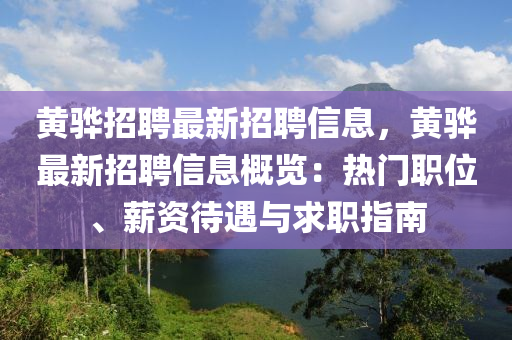 黄骅招聘最新招聘信息，黄骅最新招聘信息概览：热门职位、薪资待遇与求职指南