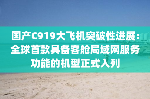 国产C919大飞机突破性进展：全球首款具备客舱局域网服务功能的机型正式入列